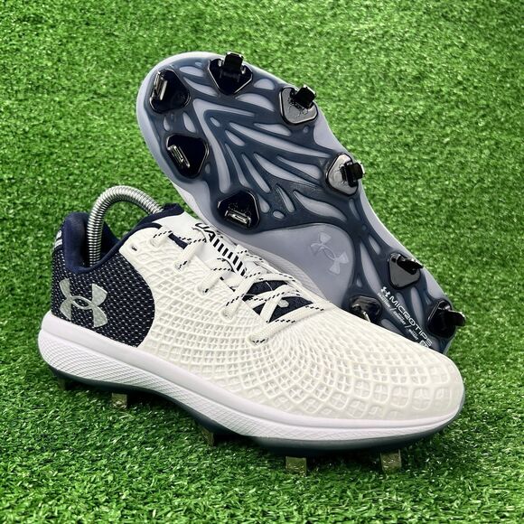 Under Armour Glyde‎ 2 MT Metal Softball Cleats Women's 7.5 White Athletic Sports - Picture 1 of 17